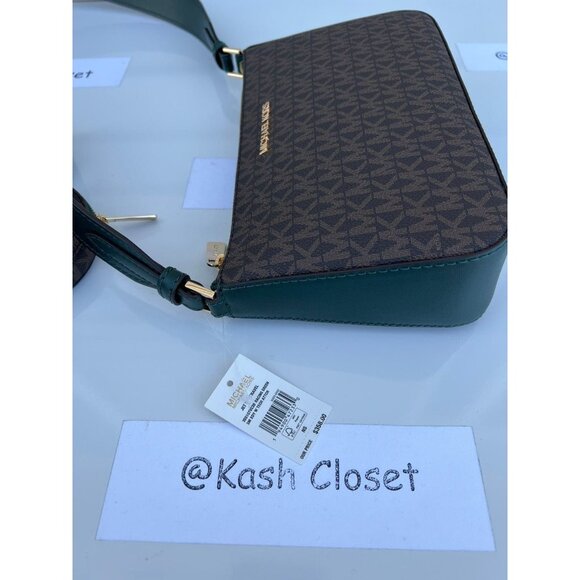 Michael Kors crossbody tech attach coin airpod case MK signature racing green - Picture 4 of 4